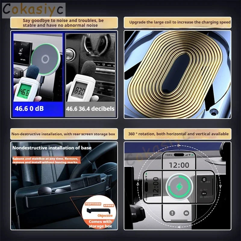For Mazda 6 Atenza 2016 2017 2018 Magnetic Car Phone Holder 15W Wireless Charging Phone Stand MagSafe Base Mounts & Holder