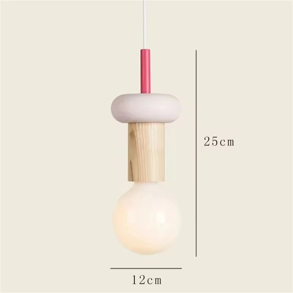 Modern Lustre Grain Ceiling Pendant Lamp Nordic Wood LED Pendant Lights Kitchen Restaurant Home Decor Hanging Lamp Light Fixture