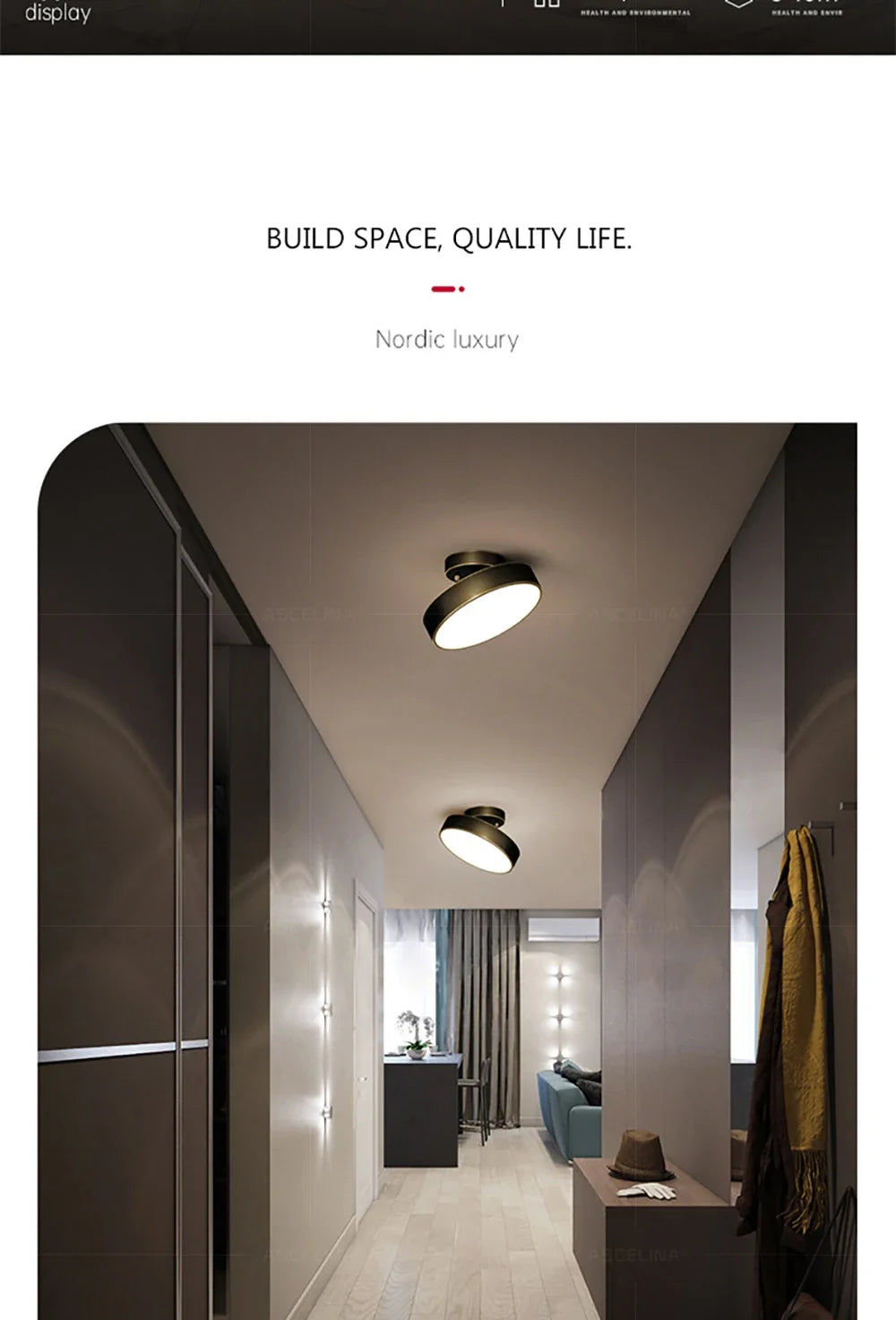 LED Ceiling Light Modern Rotatable Lamp For Corridor Bedroom Living Room Restaurant Indoor Home Decor Round Illumination Fixture