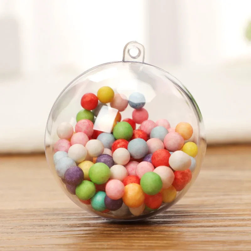 Wholesale Transparent DIY Plastic Ball Filling Decorative Hanging Ornaments Christmas Tree Open Ball Box Gifts for Wedding Party