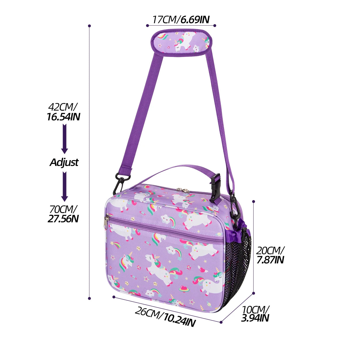 Cartoon Insulated Lunch Bag for Student Portable Food Thermal Box Waterproof Office Lunchbox With Shoulder Strap Insulated Case