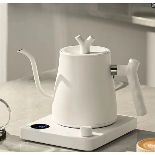 220V Gooseneck Electric Kettle 1L with Temp Control 45-100°C, 304 Stainless Steel Quick Heat, Coffee Tea Brewing