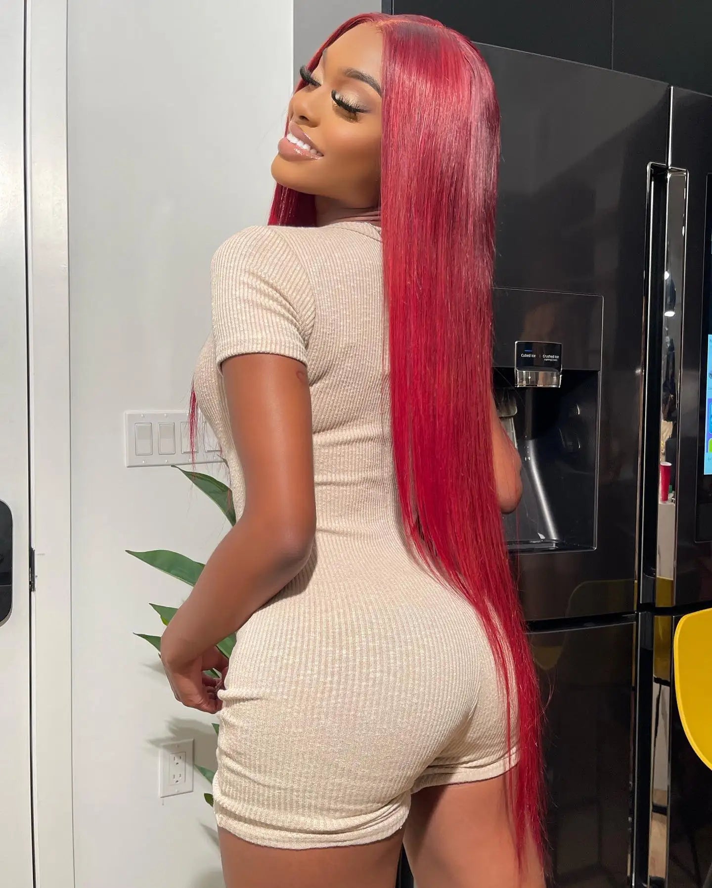 Burgundy Transparent Lace Frontal Human Hair Wig 7x5 Glueless Red 99J Straight Colored 13x4 Lace Front Human Hair Wigs For Women