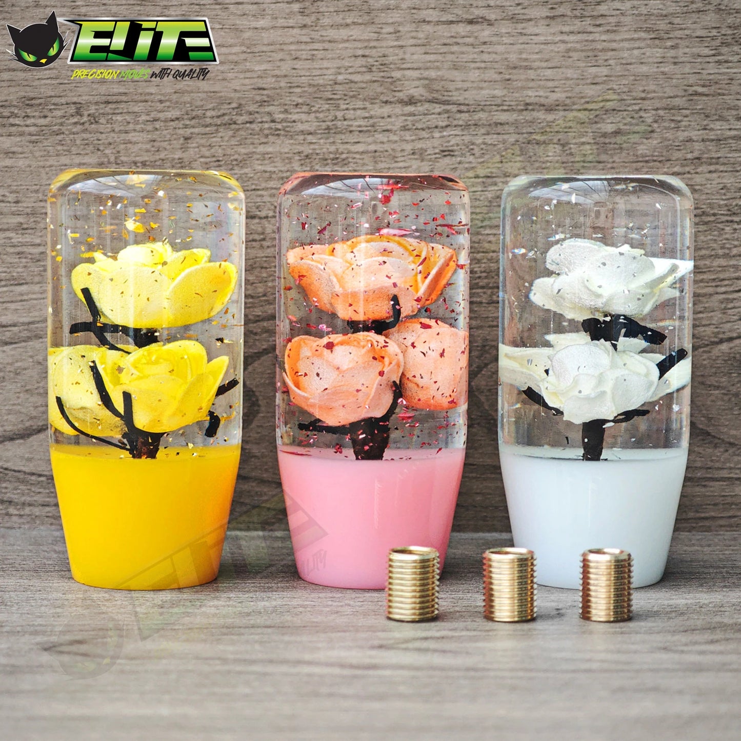 JDM 10CM Rose Flower Glitter Gear Shift Knob Universal Car Manual Gear Stick Shifter Head Car Accessories