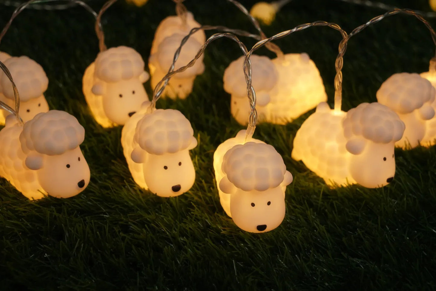 New LED Rubber Coated String Lights for Kids Room Decor-Cute 3D Sheep Animal Shaped Night Light,Birthday Nursery Wall Decoration