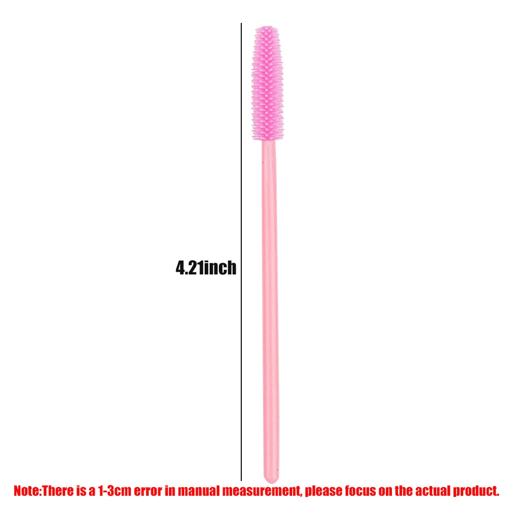 50/100PCS Eyelash Brush Silicone Eyelashes Brushes Mascara Wands Applicators Kits For Lash Extension Eyebrows Makeup Tool