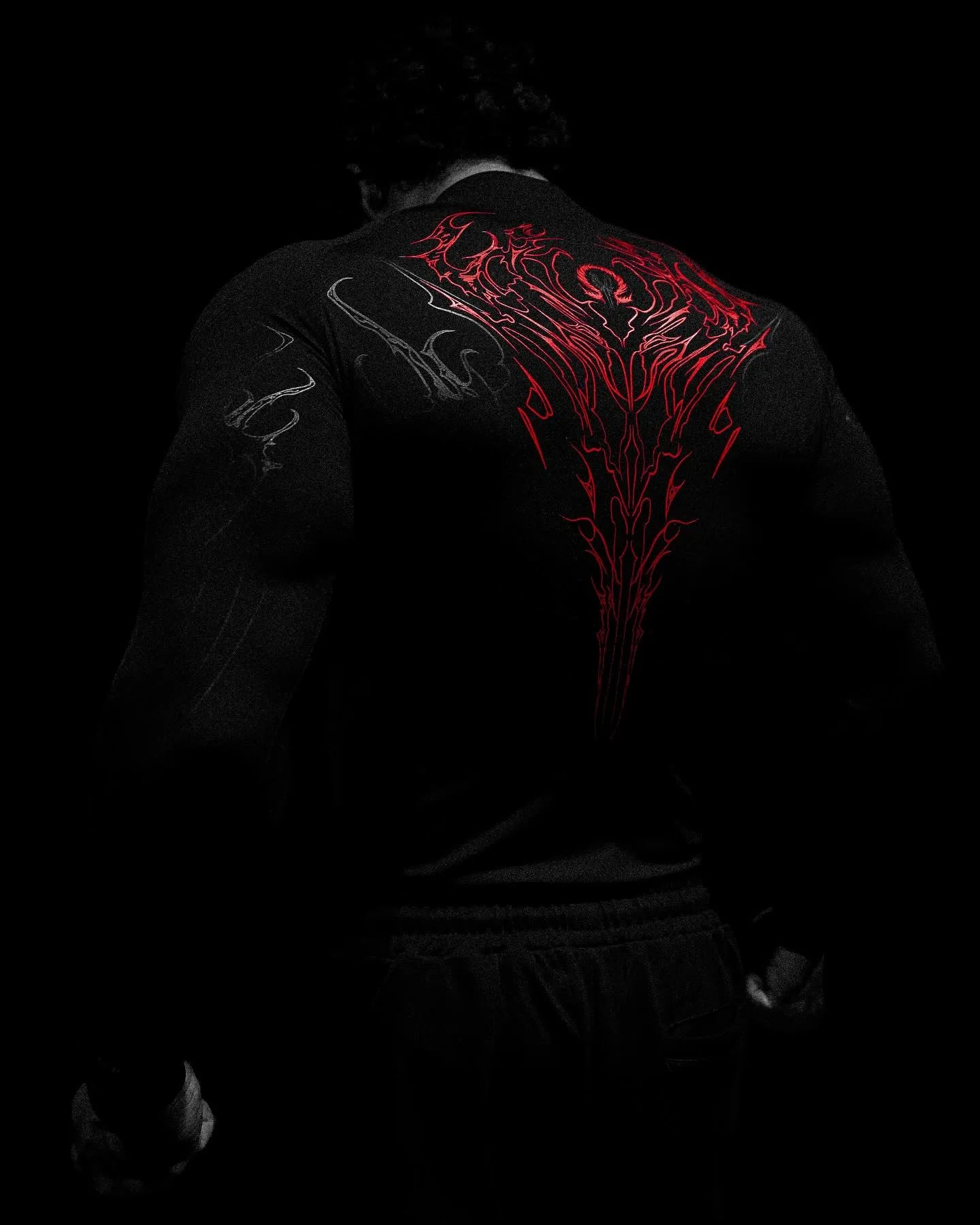 Men's High-neck Printed Tight-fitting Clothes For Fitness Training Quick-drying Clothes Elastic And Breathable For Exercise