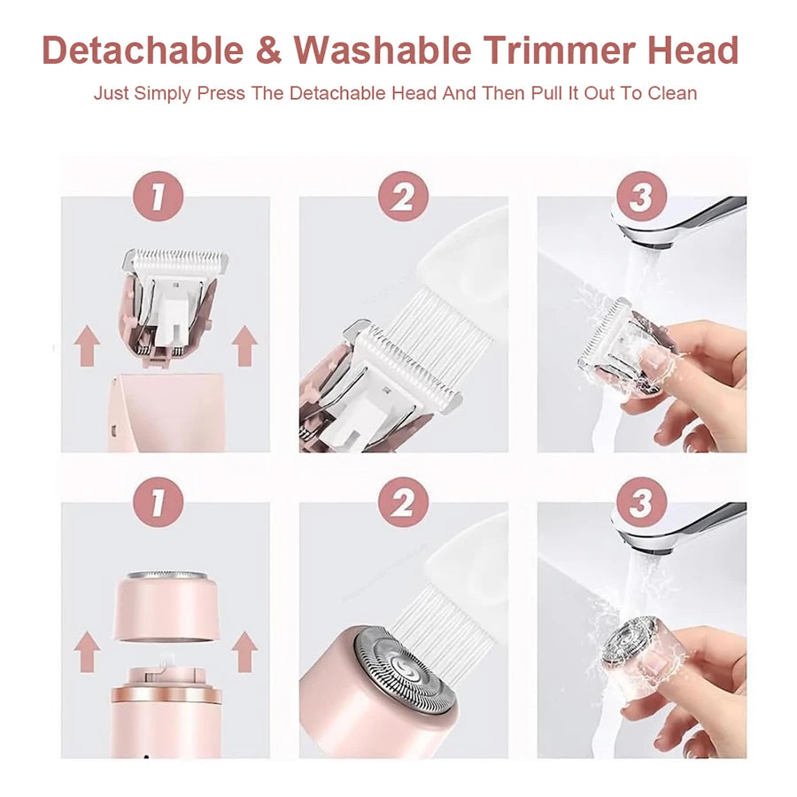 1PC Dual Head Hair Trimmer Women Electric Razors Rechargeable Wet Dry Painless Shaer Machine Hair Remoer For Body Private Areas