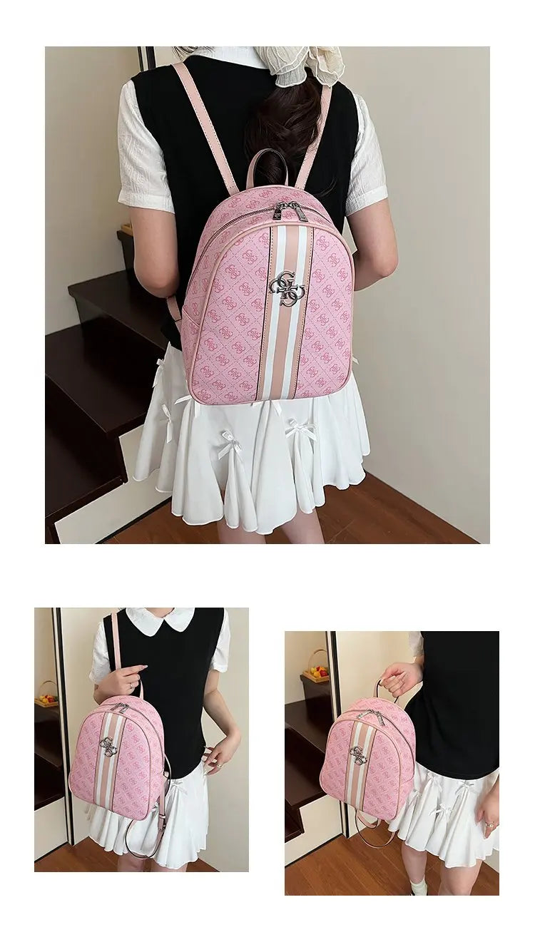 Luxury large capacity outdoor travel handbag, modern trendy women's backpack, classic design zipper shoulder bag