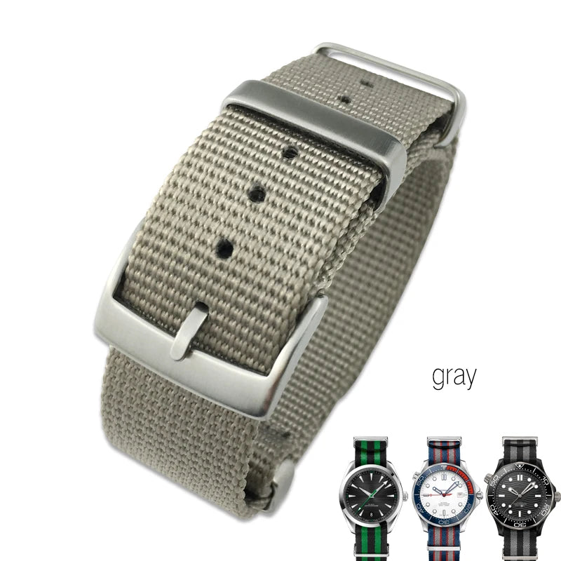 19mm 20mm 21mm 22mm Nylon Canvas Watchband Fit for Omega Seamaster 300 007 AQUA TERRA 150 Seiko Tissot Rolex Watch Strap