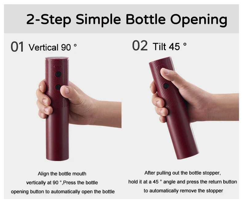 HOMEFISH Electric Wine Bottle Opener Automatic Red Wine Corkscrew Rechargeable Wine Opener One-click Button Wine Tools