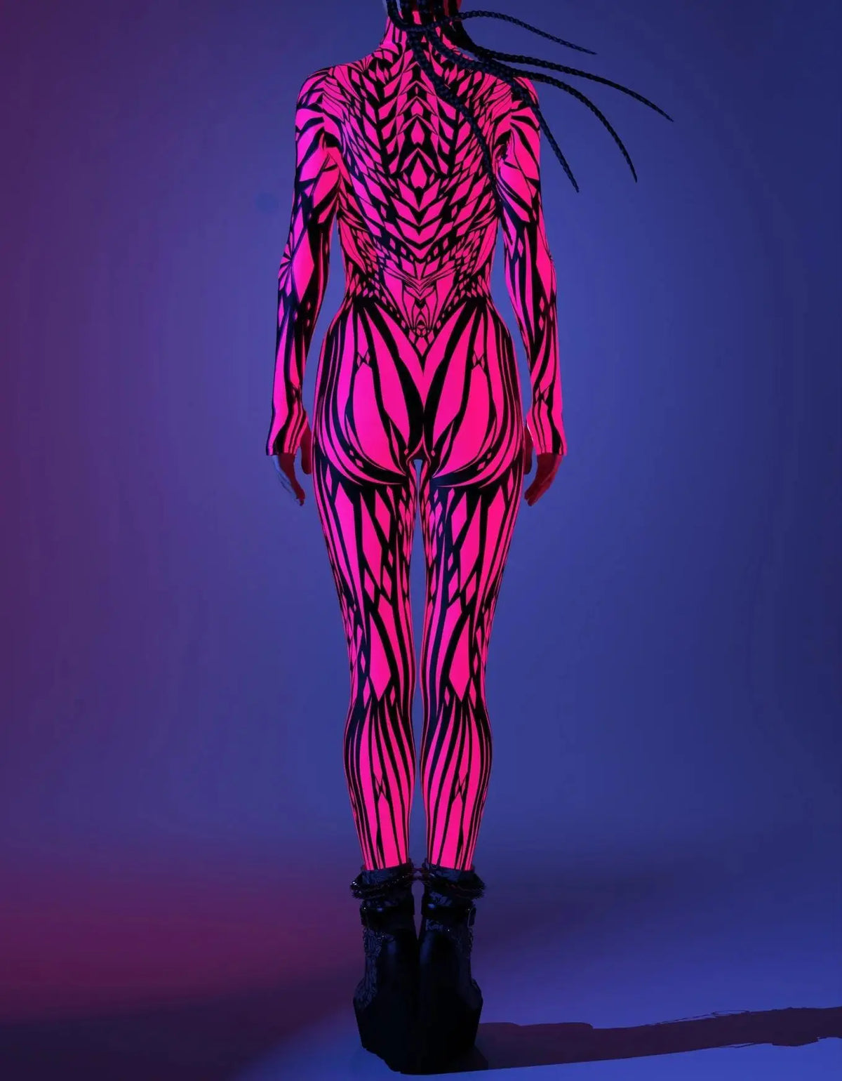 Halloween Costumes for Women 3D Abstract Print Full Body Jumpsuit Sexy Skinny High Neck Zentai Suit for Carnival Cosplay