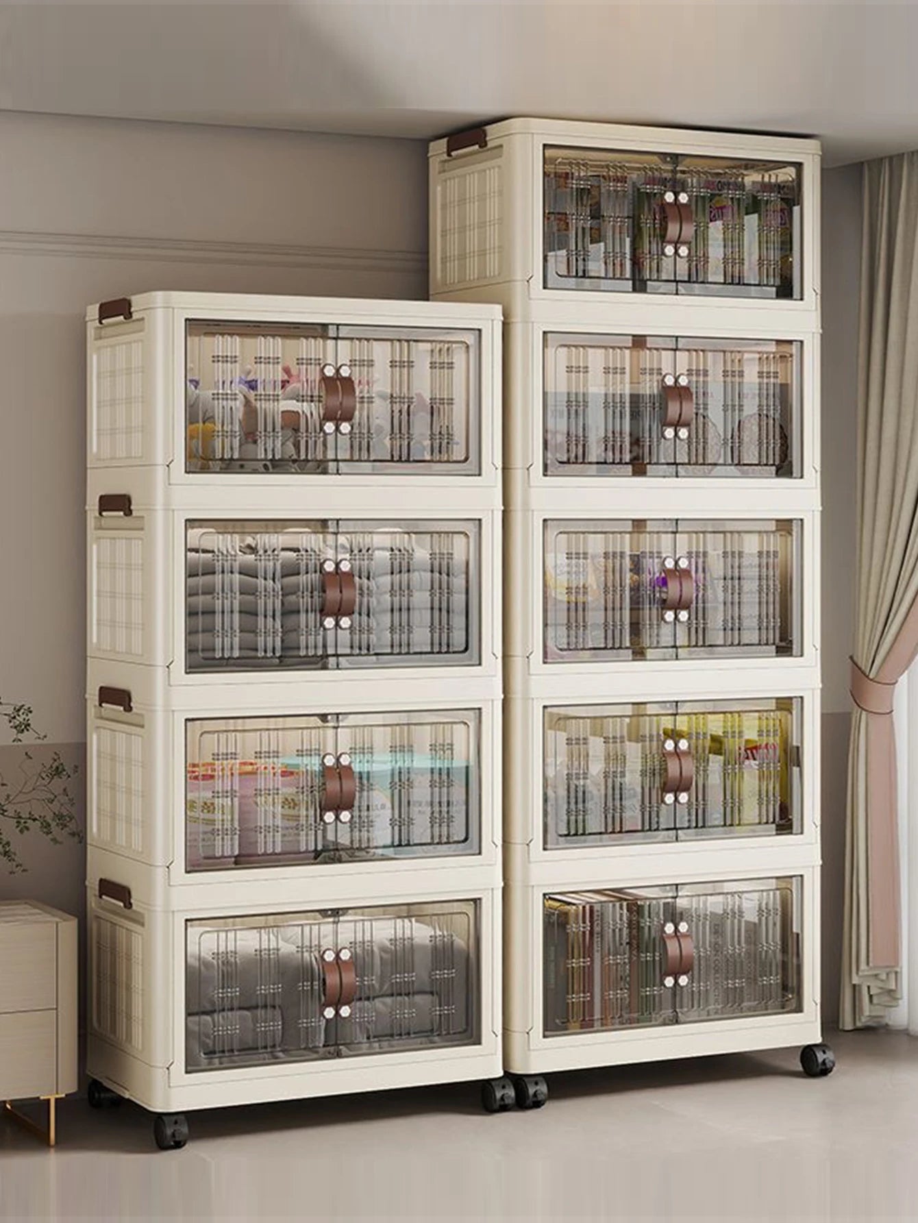 Large Capacity Folding Storage Cabinet - Dustproof Wardrobe Closet Organizer Easy Install