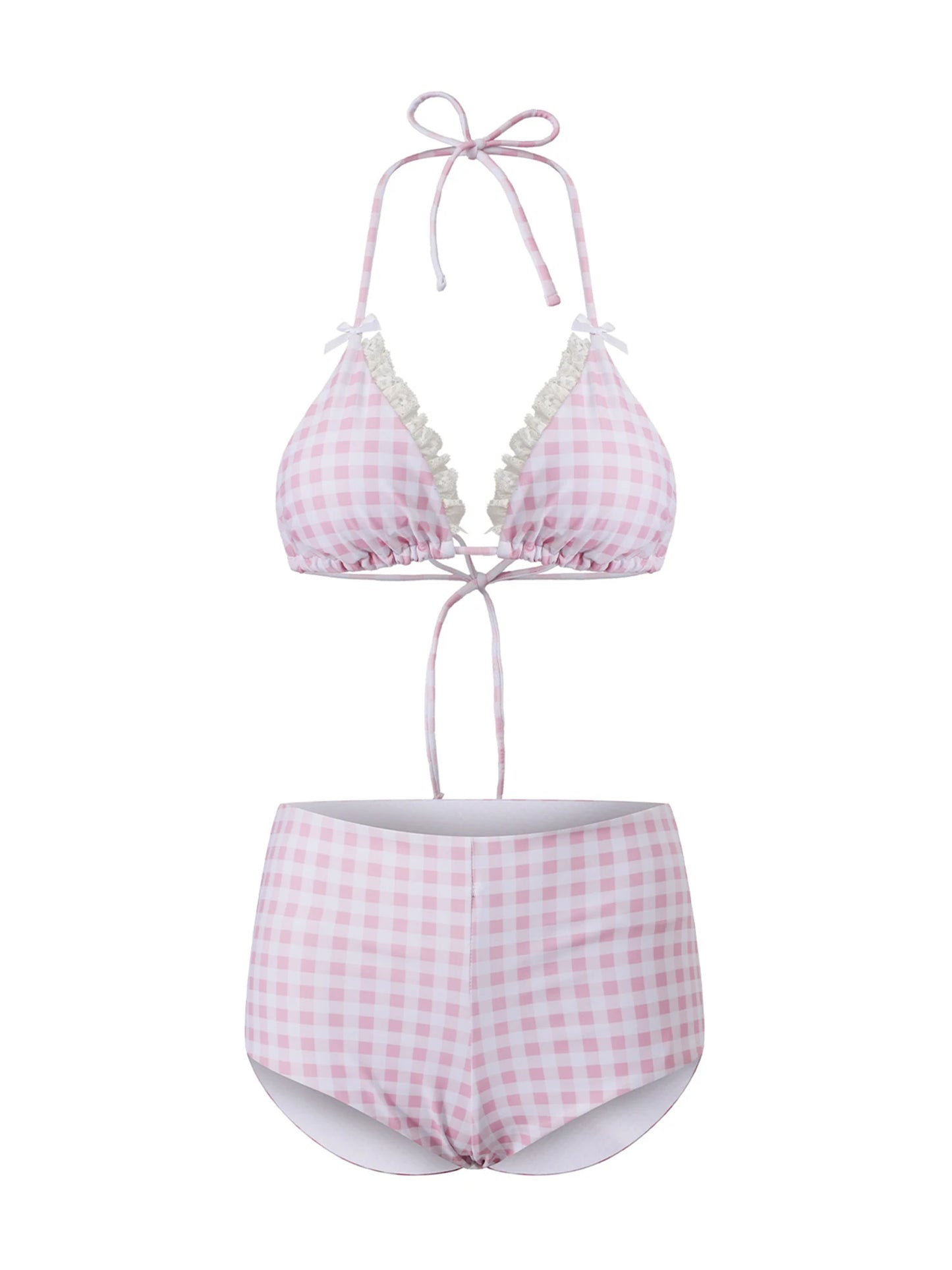 Women's 2 Piece Bikini Set Fashion Halter Neck Swimsuit with Shorts Summer Two Piece Bathing Suit