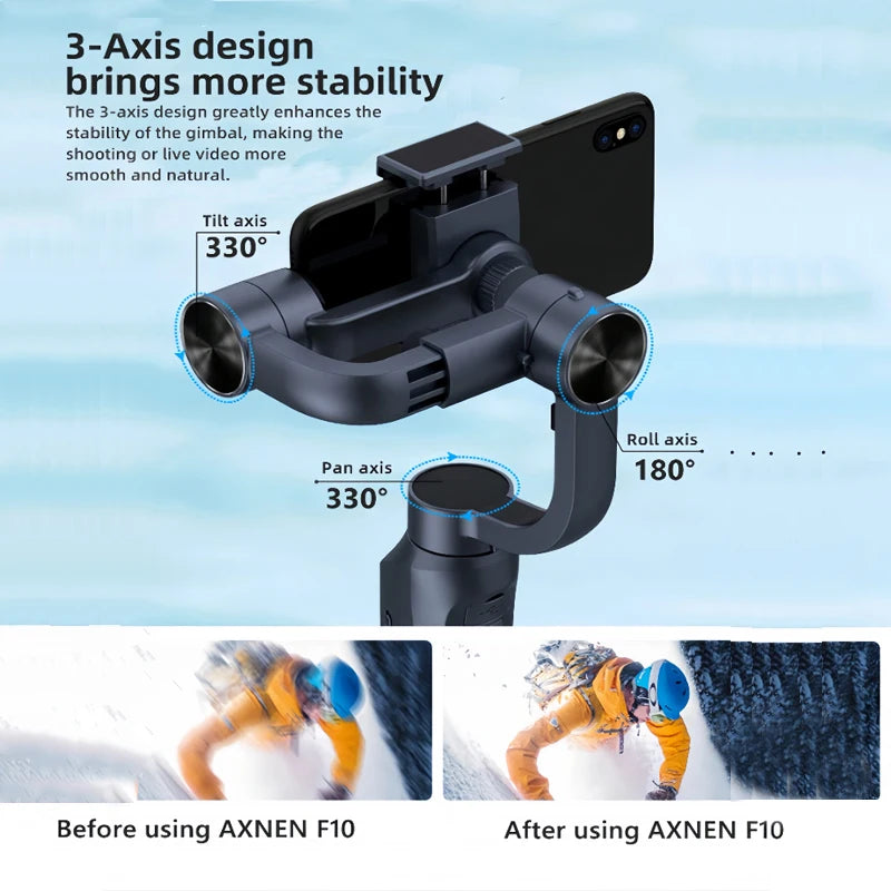 F10 Pro handheld 3-axis Mobile gimbal handy stabilizer for cell phone holder real-time tracking stabilizzatore smartphone Selfie