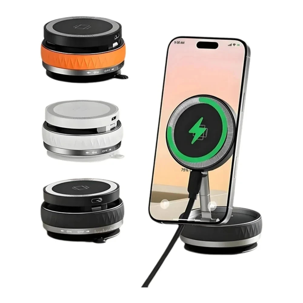 15W Wireless Car Charger Mount,Magnetic Vacuum Suction 360° Rotatable Foldable Portable Multi-Scenario Phone Stand for All Phone