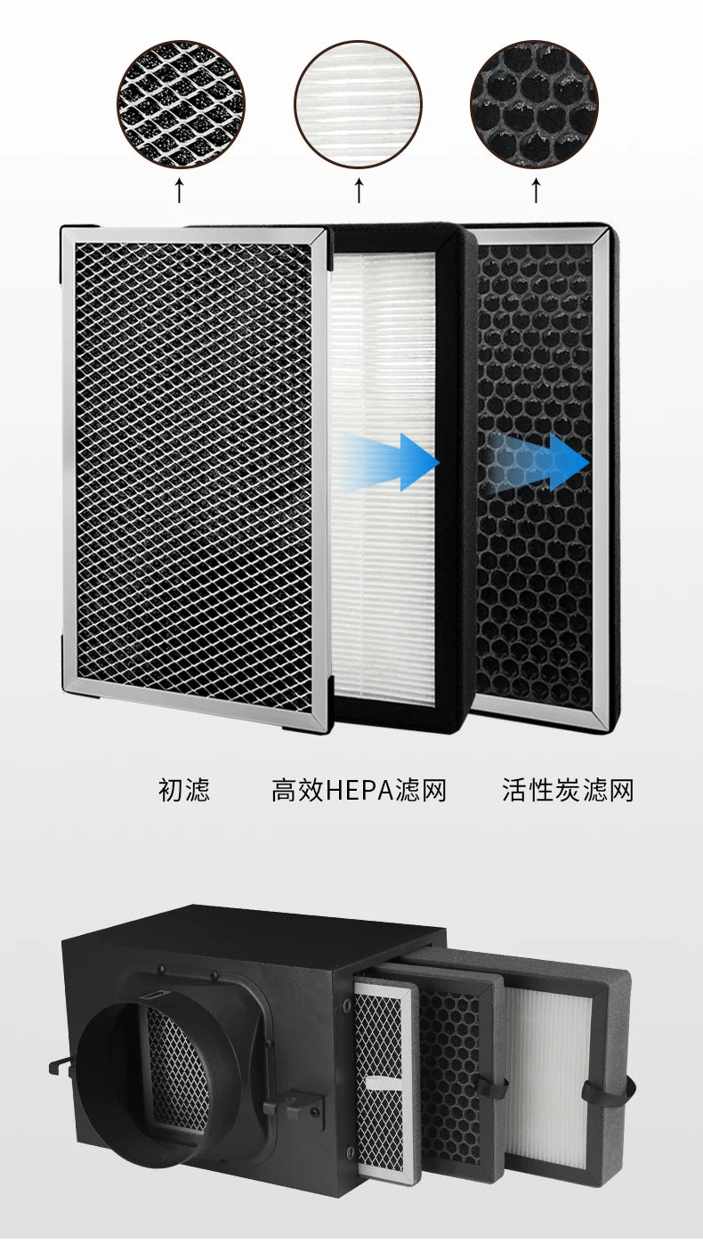 2026 Fresh Air Intake Inline Filter Box With Pre-filter, Activated Carbon and HEPA filter For HVAC System to Intake Fresh Air