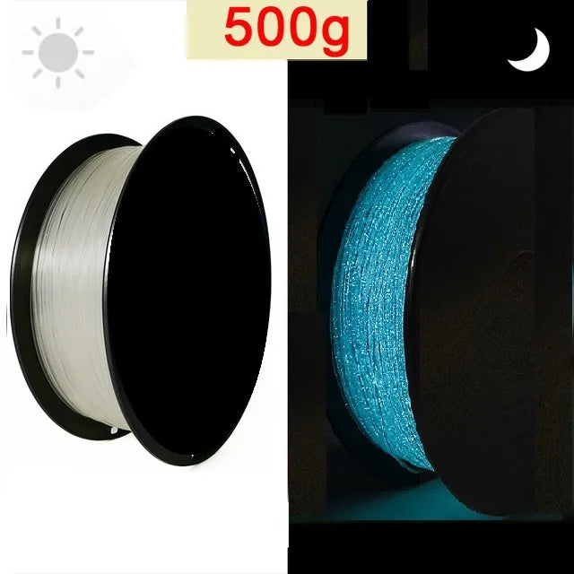 3D Printer Filament Glow In The Dark PLA 1.75mm 1kg 250g Luminous Filament PLA Blue Green Plastic Material Clear For FDM Printer