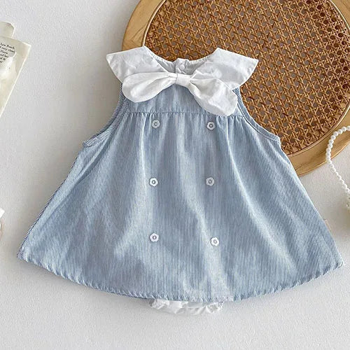 2025 New Summer Infant Baby Girls Bodysuits+Hat Sleeveless Cotton Flower Print Toddler Baby Girls Jumpsuit 0-24M Baby Clothing