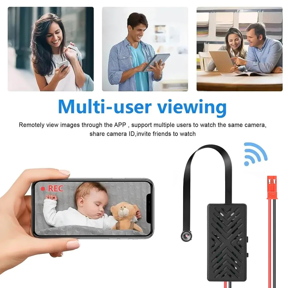 128GB WiFi Mini Camera 1080P Diy Module Nanny Video Recorder Home Security Camera Micro Camcorde Suitable for Home/Office Use