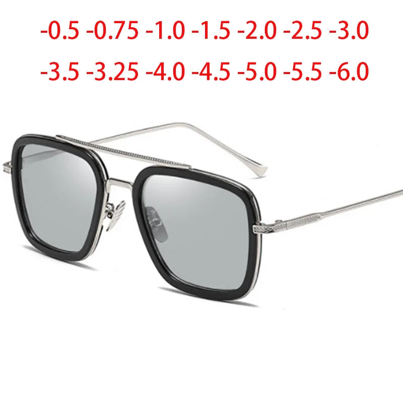 SPH -0.5 -0.75 -1.0 to -6 Fashion Metal Style For Women Sunglasses Men Square Brand Design Sun Glasses