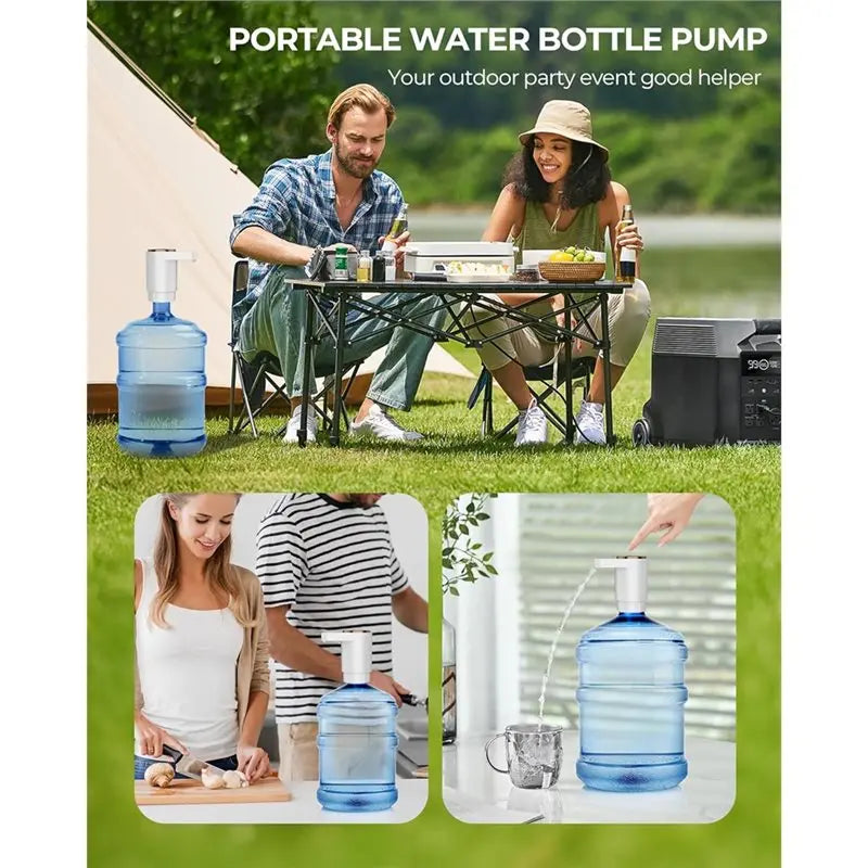 Portable Electric Water Dispenser Pump for 5-Gallon Bottles | USB Charging | Home, Kitchen & Camping