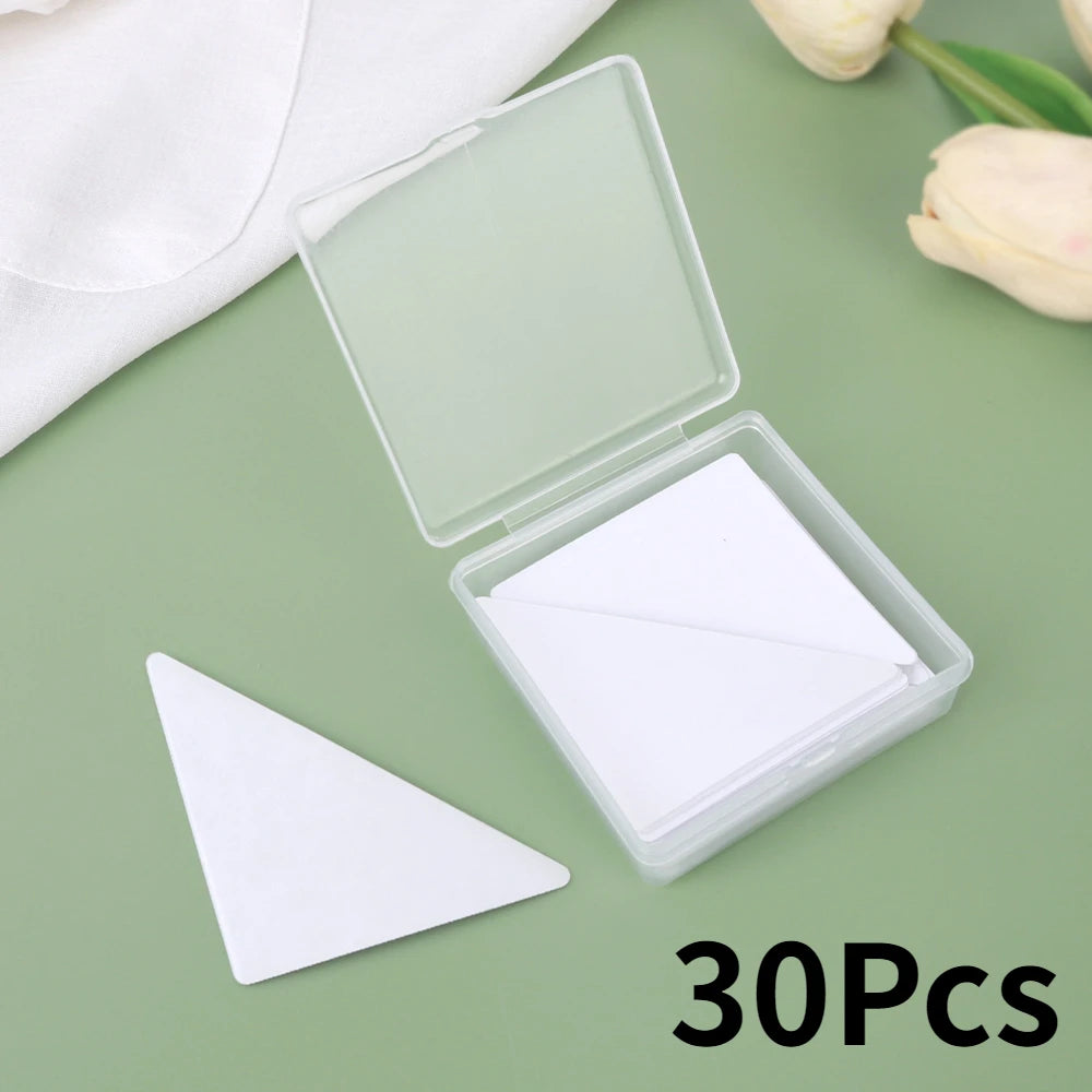 30pcs/box Collar Sticker Shirts T-Shirt Stand Collar Shaper Anti-roll Fixed Pads Adhesive Pad Invisible Sticky Stickers Fastener