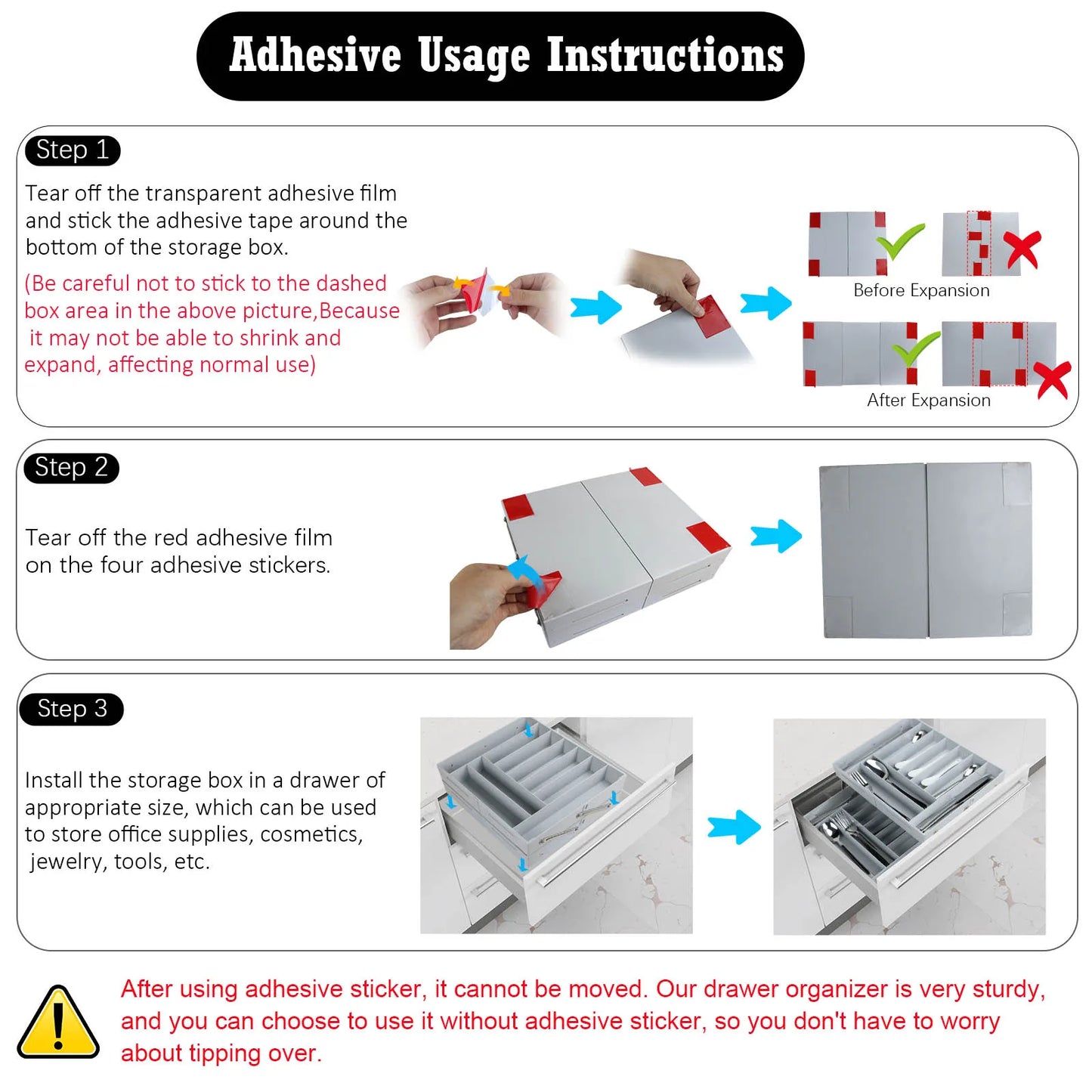 2 Tier Drawer Organizer Multi Level Collapsible Expandable Desk Organizer Trays for Office Supplies, Kitchen Gadgets Utensils