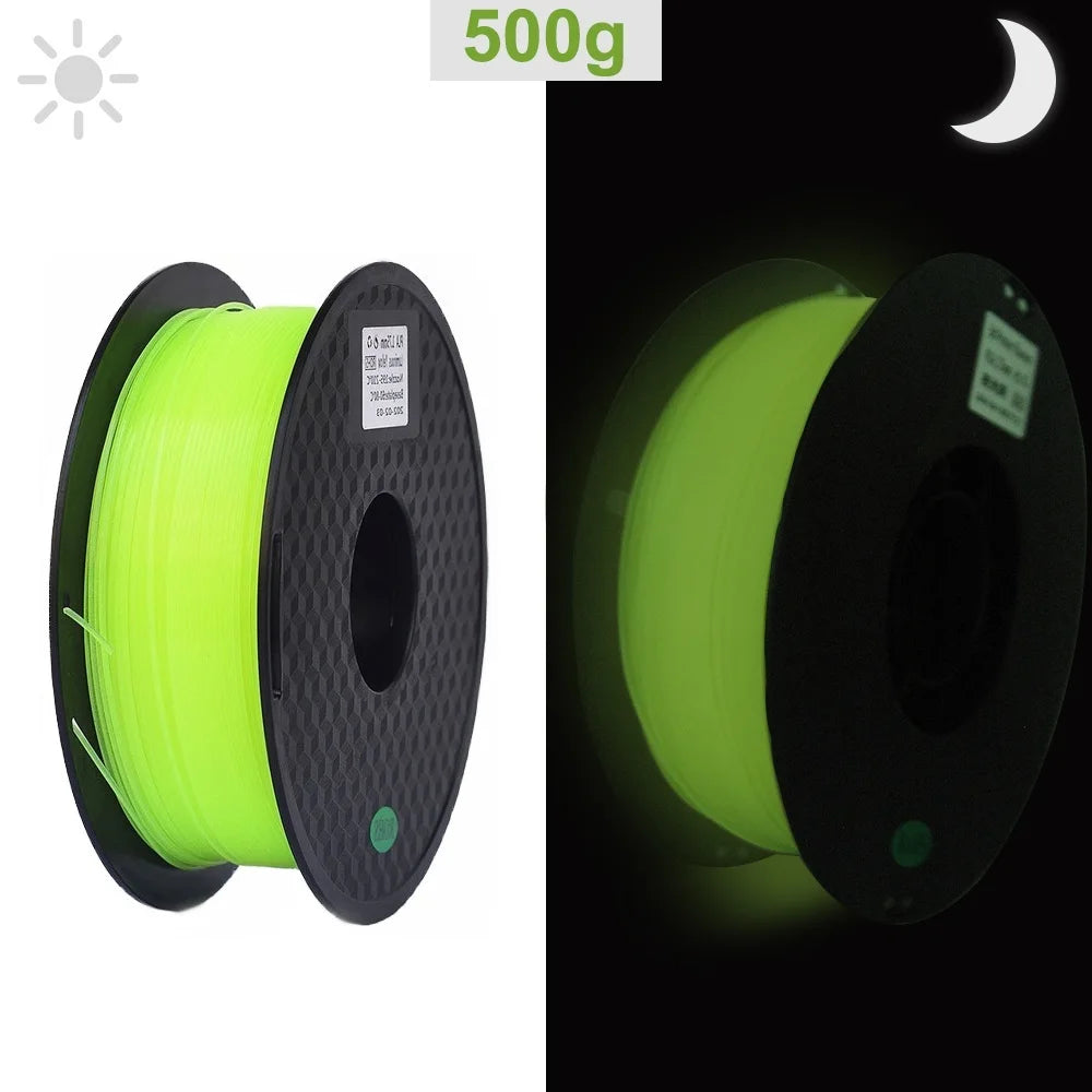 3D Printer Filament Glow In The Dark PLA 1.75mm 1kg 250g Luminous Filament PLA Blue Green Plastic Material Clear For FDM Printer
