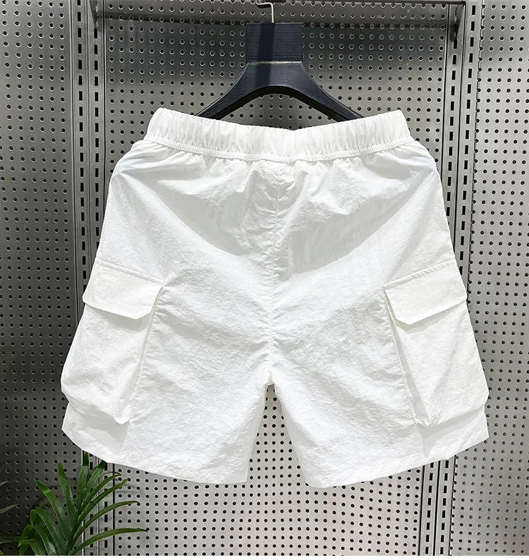 Summer Men's Casual Sports orts Qui Dry Beach Fourths Multi kets Youth Active Sle mid Waist Straight Leg een Color