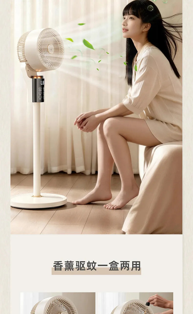 Electric fan floor fan silent household large wind desktop small air circulation refrigeration air conditioner