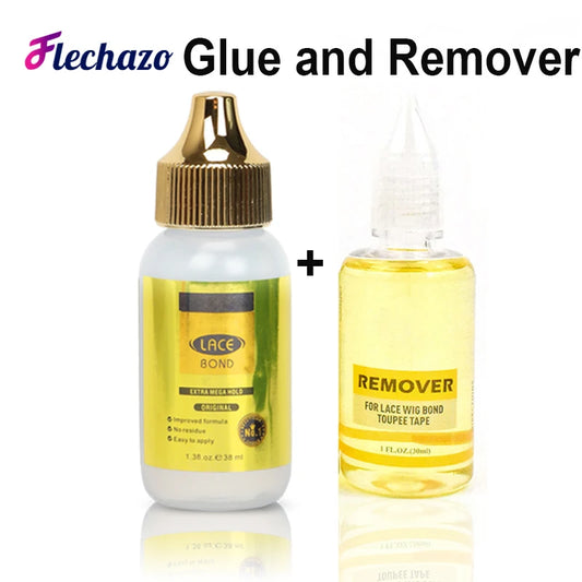 Strong Hold Lace Wig Glue With Remover Set Waterproof Wig Glue For Front Lace Wig Transparent Lace Adhesive For Hair Replacement