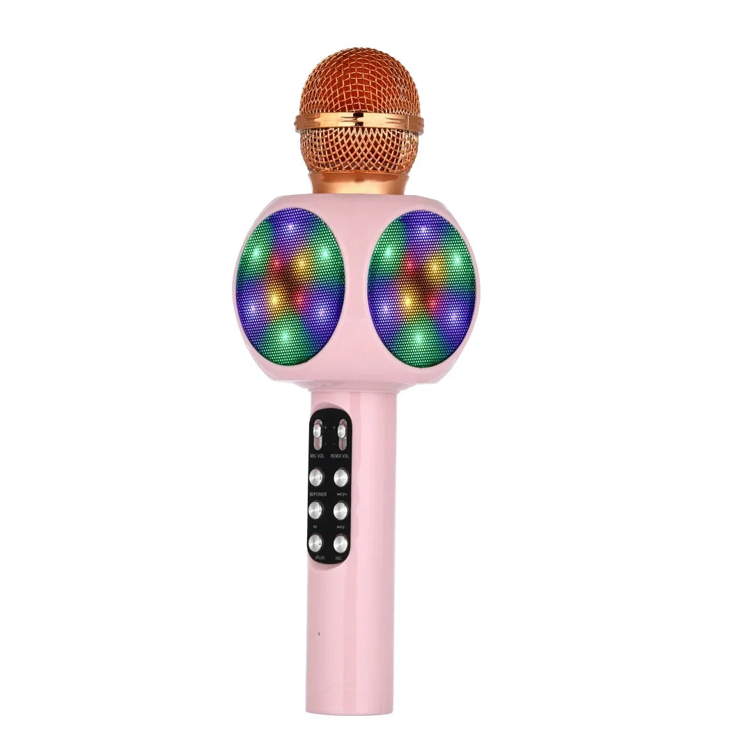 Karaoke Machine Microphone, Wireless Bluetooth Speaker with Magic Voice Changer, Colorful LED Lights,  Toy Gift for Girls Boys