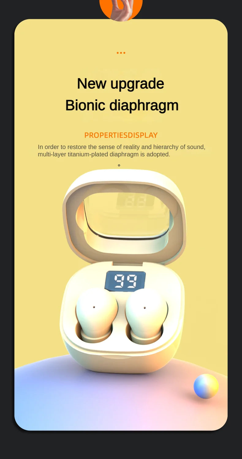 SK Small Headphones Wireless Bluetooth Headset Sport Sleeping Invisible Comfortable To Wear Bass Earbuds Earphone For All Phones