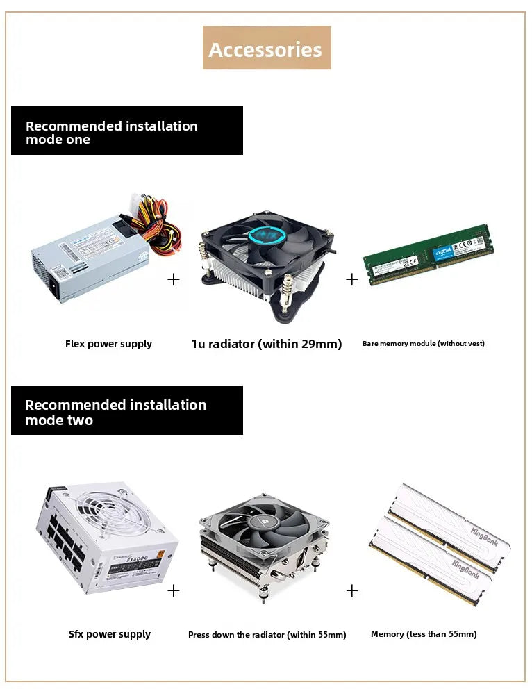 Beverly Little Treasure 4-Bay Full Tower NAS Enclosure SFX Power Supply ATX Motherboard Server with Fan Feiniu Heiqun UNRAID