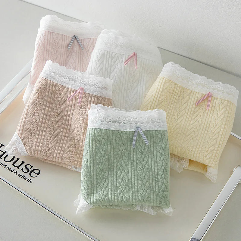 New 5PCS/Set Women's Underwear Cute Bear Cotton Panties Briefs For Girl Ladies Sexy Lingerie Cartoon Female Pantys Underpants