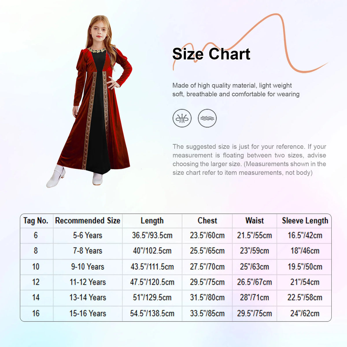 Children Girls Halloween Medieval Renaissance Vampire Cosplay Costume Ancient Roman Princess Dress Long Sleeve Retro Velvet Gown