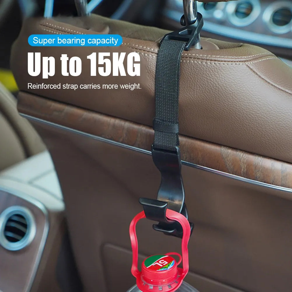 2pcs Multi-Function Car Back Seat Hook Rear Seat Headrest Hanging Hook Umbrella Holder Seat Back Storage Interior Organizer