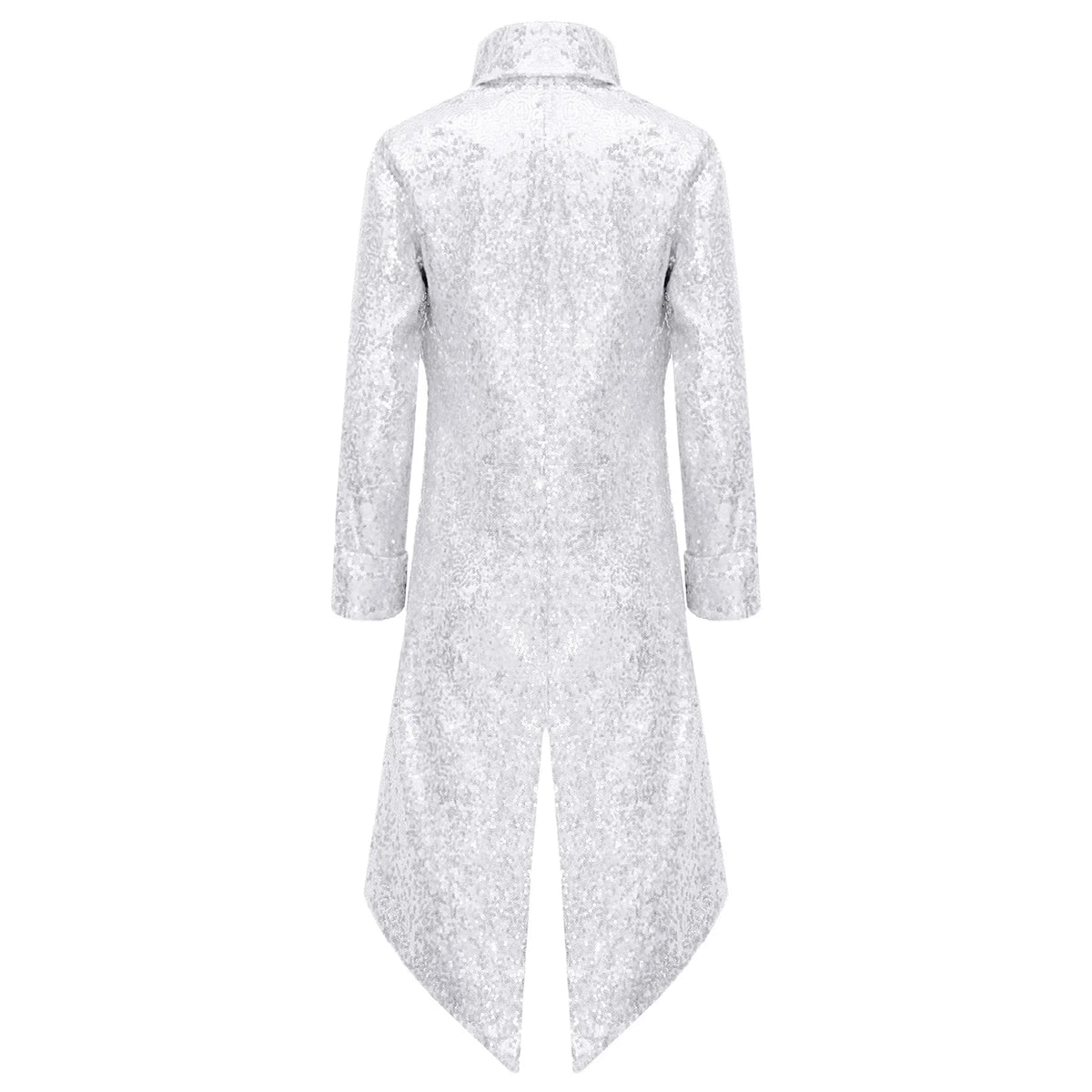 Kids Boys Halloween Medieval Renaissance Costume Sparkly Sequins Victorian Tailcoat Jacket Frock Coat Long Sleeve Gothic Tuxedo