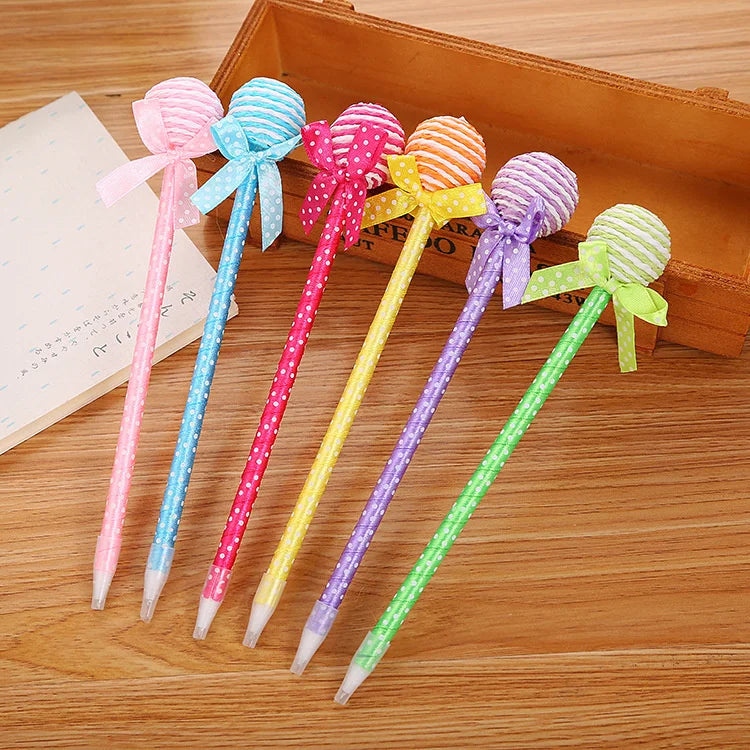 6 Piece Creative Lollipop Candy Ballpoint Pen Stationery