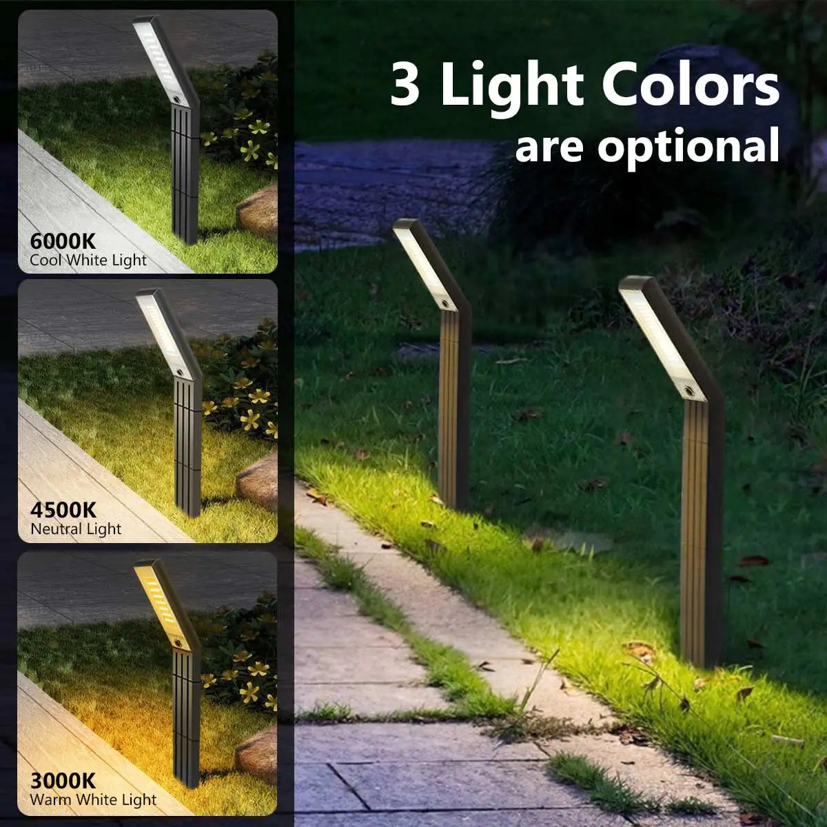 Solar Pathway Lights Outdoor Super Bright Outdoor Solar Lights with Warm White and White Light Waterproof Solar Garden Light