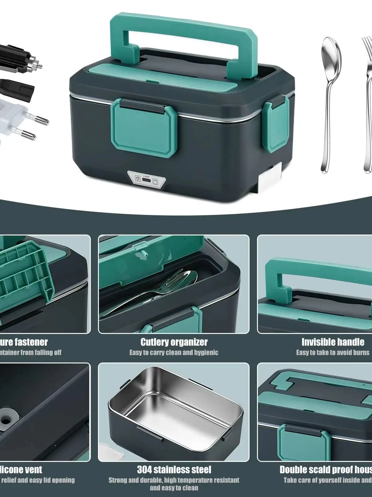 2.5L Electric Lunch Box, Portable Heating & Insulation, for Car & Home Use, Perfect for Office, Travel, Picnic (2.5L)