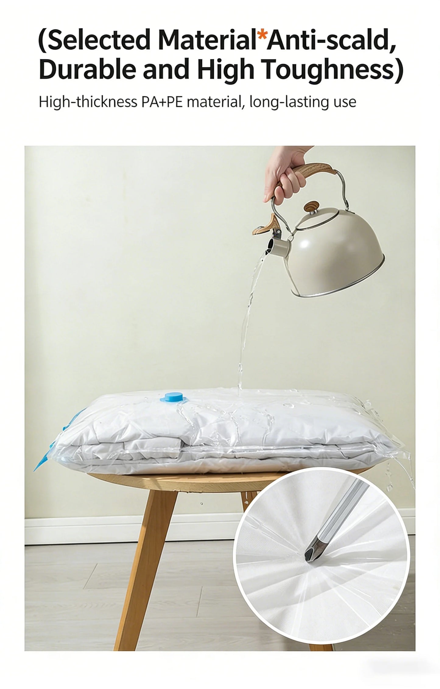 Vacuum Bag for Clothes, Air Vacuum Bag with Pump, Travel Essentials, Space Saver Bags for Comforters Blankets Storage Organizer