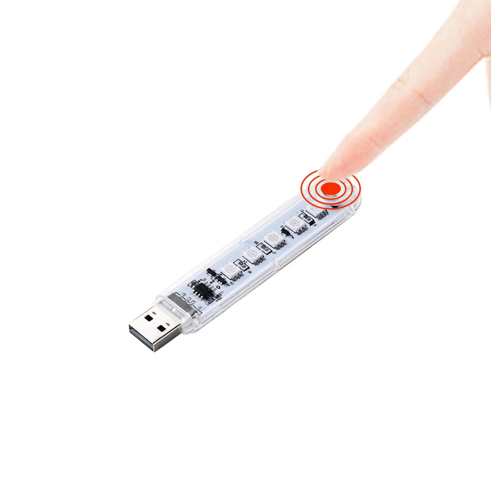 DC5V RGB USB Mini LED Night Light Portable 7 Colors Atmosphere Lamps USB Colorful Lights With Button Switch Light Color Control