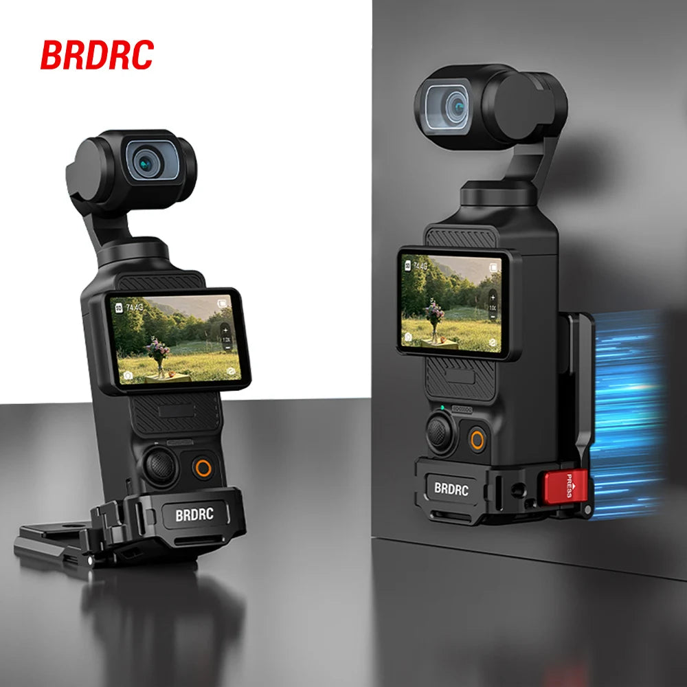 BRDRC Multi-Function Expansion Magnetic Mount for DJI Osmo Pocket 3,Aluminum Alloy Base,Pocket 3 Quick Release Accessories