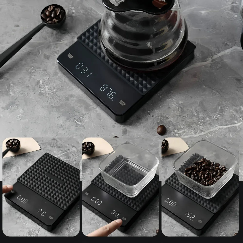 Electronic Coffee Scale Waterproof Pad LED Display High Quality USB Timing Professional Home Coffee Accessories Gift 3kg/0.1g