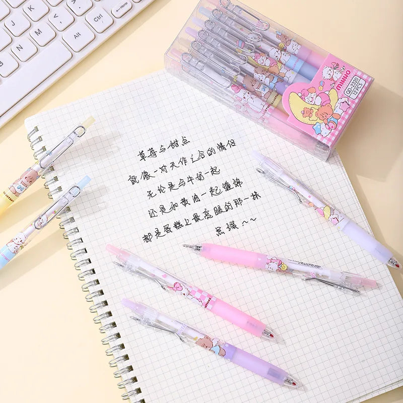 12pcs Cartoon Mikko Gel Pen 0.5mm Black Press Pen Writing Pen Student Stationery Wholesale