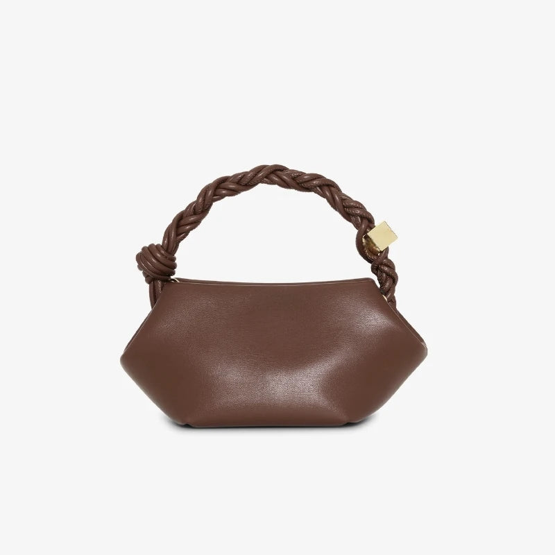 New Luxury Designer Mini Handbag, Spacious Knotted Crossbody Bag For Women, Solid Color and Crocodile Pattern Shoulder Bag