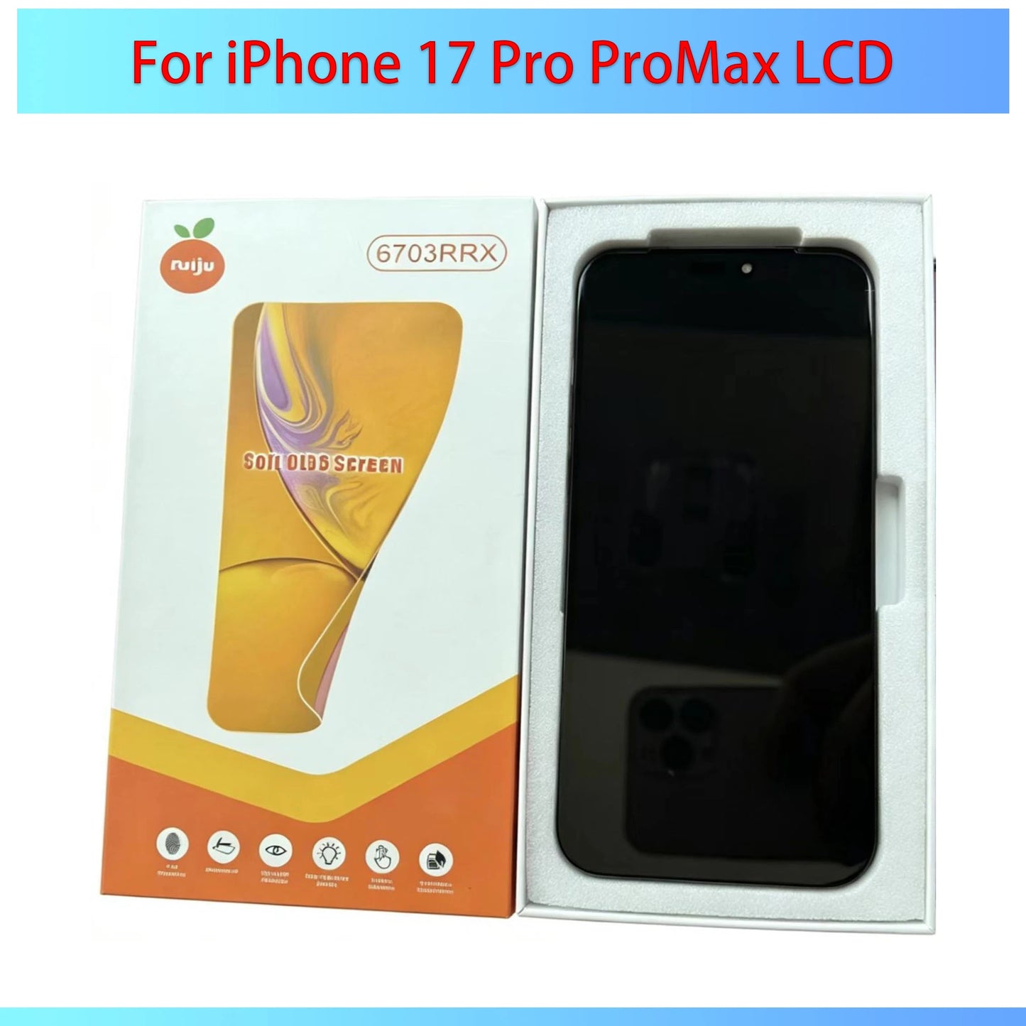 High Quality 120HZ RJ Soft OLED For iPhone 17 Pro Max 17PM LCD Display 3D Touch LCD Screen Digitizer RJ  Assembly Replacement