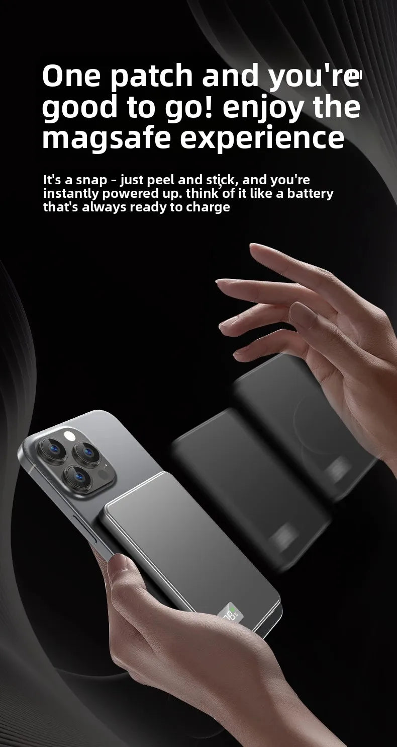 Taepiaai 10000mAh Magnetic Wireless PowerBank Ultra Thin Portable CCC Certified Super Fast Charging LED Display Pack for MagSafe